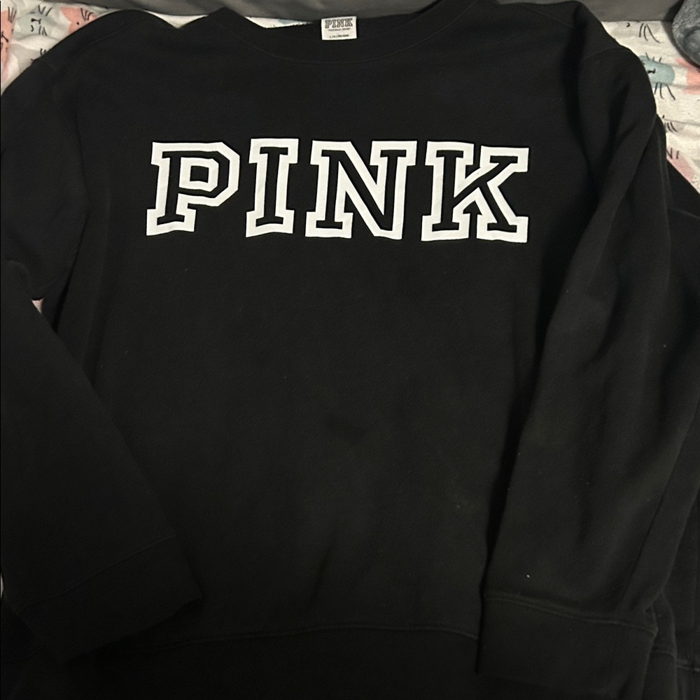 Victoria's Secret Black Sweatshirt with White Lettering